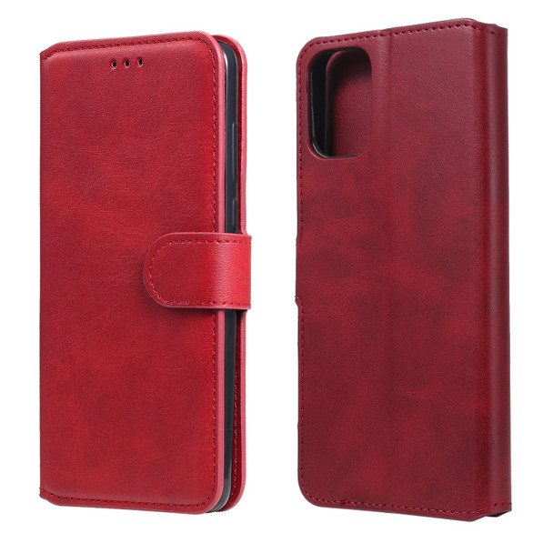 Motorola Moto G9 Plus Classic Calf Texture PU + TPU Horizontal Flip Leather Case, with Holder & Card Slots & Wallet(Red)