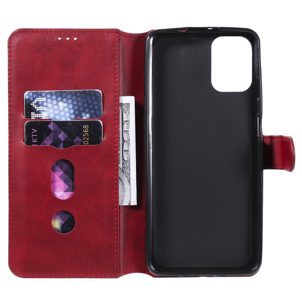 Motorola Moto G9 Plus Classic Calf Texture PU + TPU Horizontal Flip Leather Case, with Holder & Card Slots & Wallet(Red)