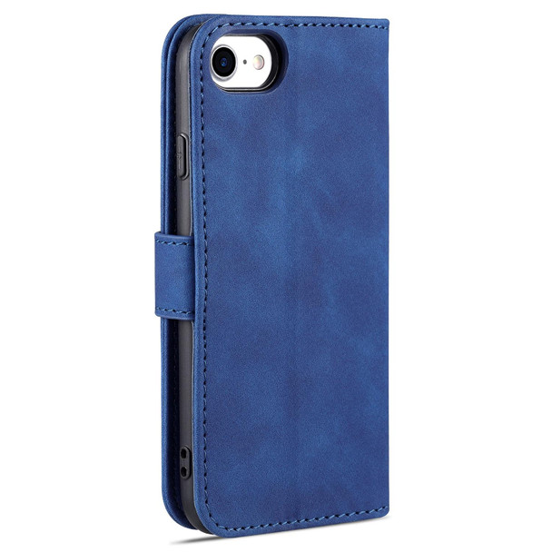 AZNS Skin Feel Calf Texture Horizontal Flip Leatherette Case with Card Slots & Holder & Wallet - iPhone 6(Blue)