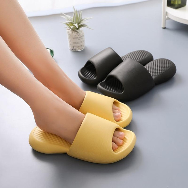 Summer Super Thick Soft Bottom Plastic Slippers Men Indoor Defensive Household Bath Slippers, Size:44-45(Black)