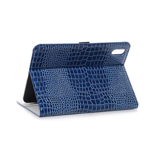 Crocodile Texture Horizontal Flip Leatherette Tablet Case with Holder & Card Slot & Wallet - iPad mini 6(Blue)