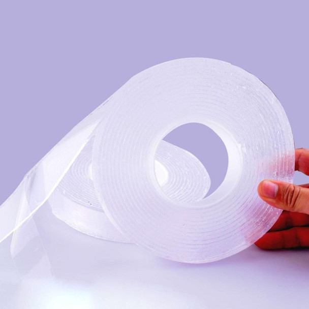 2 PCS 1x30x5000mm Transparent Double-Sided Adhesive Nanotic Tape Water Washing Non-Trace Tape