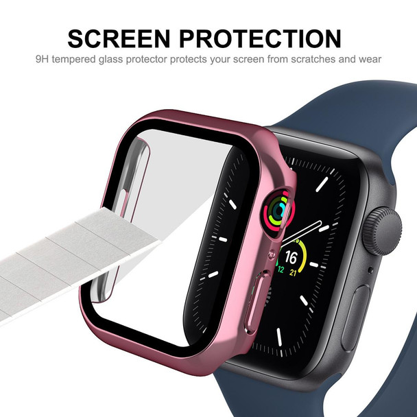 Apple Watch Series 7 41mm ENKAY Hat-Prince 2 in 1 PC Frame + 9H Tempered Glass Case(Pink)