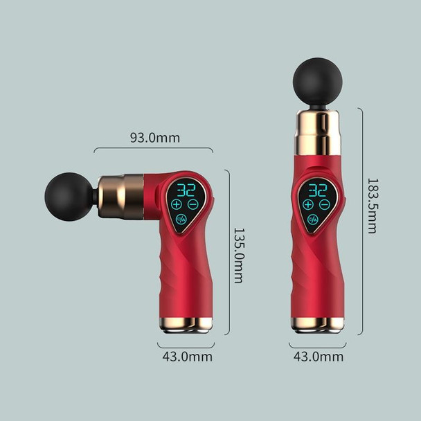 Mini Fascia Gun Small LCD Screen Muscle Massager(018 Black)