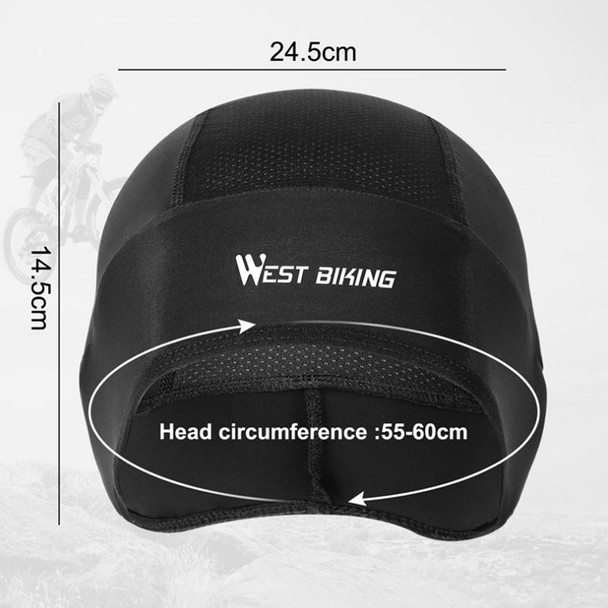 WEST BIKING Summer Riding Ice Silk Cap Windproof Hood Thin Inner Cap Breathable And Quick-Drying Helmet Lining Cap, Size: One Size(Black)