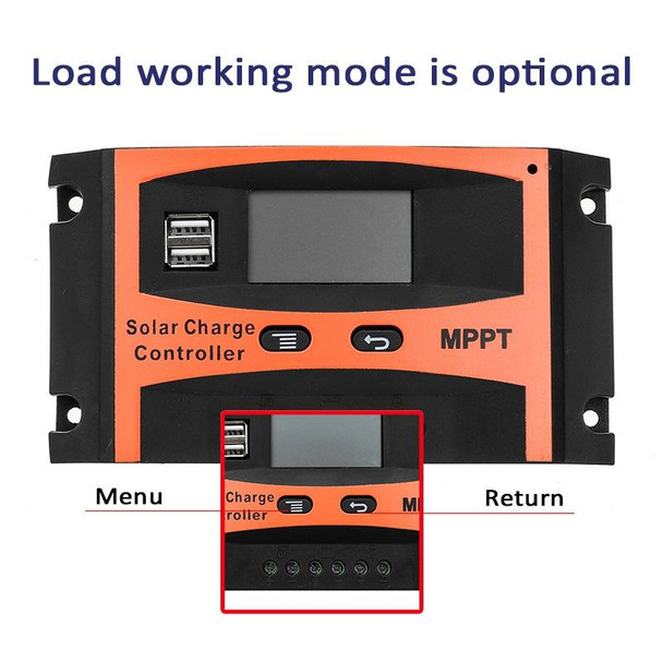 MPPT 12V/24V Automatic Identification Solar Controller With USB Output, Model: 30A