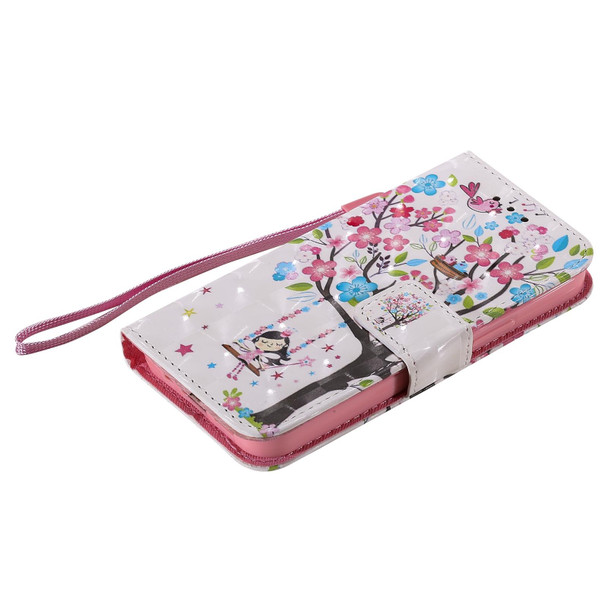 3D Painting Horizontal Flip Leatherette Case with Holder & Card Slot & Lanyard - iPhone 12 mini(Girl Under The Tree)