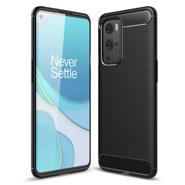 OnePlus 9 Pro Brushed Texture Carbon Fiber TPU Case(Black)