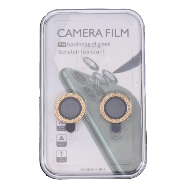 9H Point Drill Camera Lens Protector Circle - iPhone 12 / 12 mini / 11(Gold)