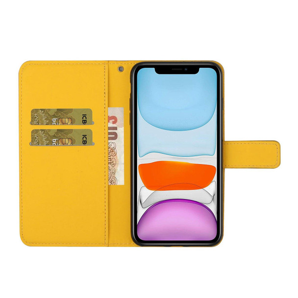 Ethnic Style Embossed Pattern Leatherette Phone Case - iPhone 13(Yellow)