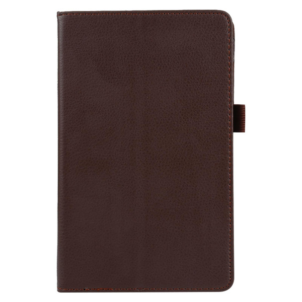 Lenovo Tab M7 Litchi Texture Solid Color Horizontal Flip Leather Case with Holder & Pen Slot(Brown)