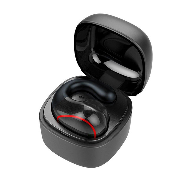 T25 Over-ear Bluetooth 5.0 Single-ear Invisible Wireless Earphone High Definition Call Super Long Standby Bone Conduction Earphone(Black)
