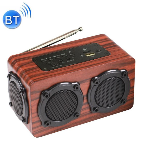S409 Wood Wireless Bluetooth Speaker Portable USB Speaker(Wood Color)
