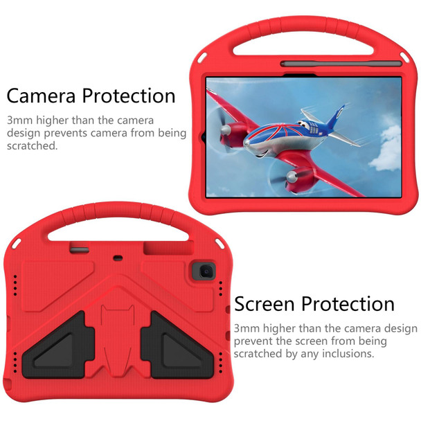 Galaxy Tab A7 10.4 (2020) T500 EVA Flat Anti Falling Protective Case Shell with Holder(Red)