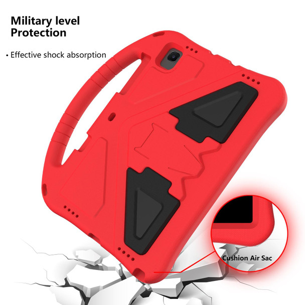 Galaxy Tab A7 10.4 (2020) T500 EVA Flat Anti Falling Protective Case Shell with Holder(Red)