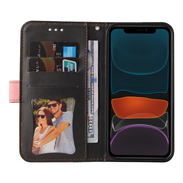 Business Stitching-Color Horizontal Flip PU Leatherette Case with Holder & Card Slots & Photo Frame - iPhone 11(Pink)