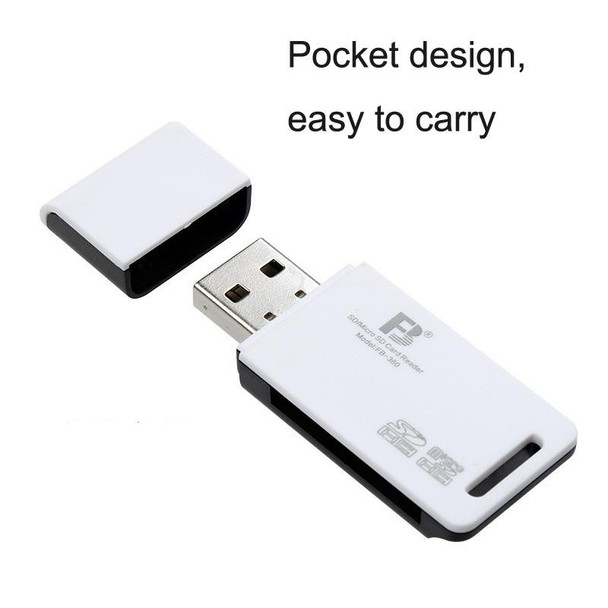 5 PCS FB FB-360 2 in 1 USB Computer Card Reader(White)