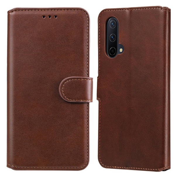 Classic Calf Texture PU + TPU Horizontal Flip Leatherette Case with Holder & Card Slots & Wallet - OnePlus Nord CE 5G(Brown)