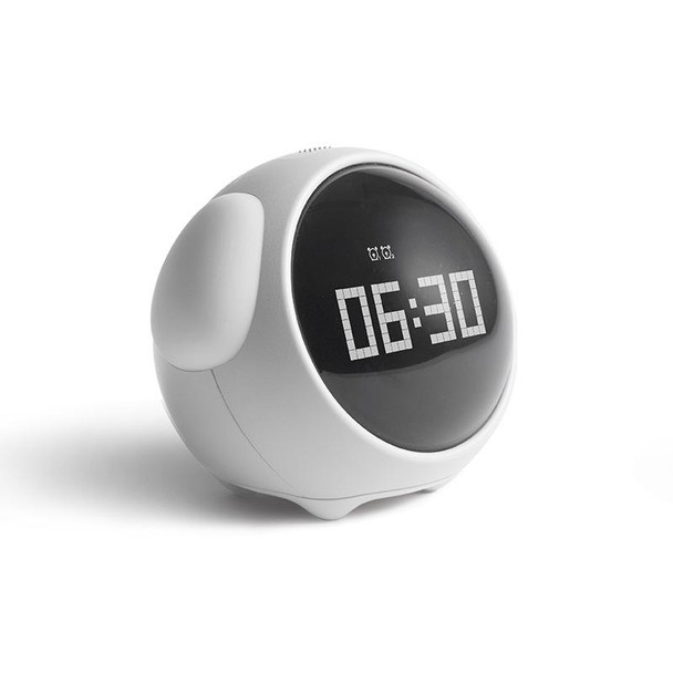 Cartoon Cmart Alarm Clock - Children Bedroom Bedside LED Lamp Charging Electronic Digital Clock, Colour: White (Expression Version)