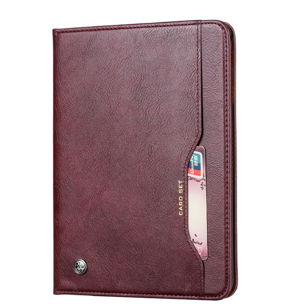 Samsung Galaxy Tab A7 Lite Knead Skin Texture Horizontal Flip Leather Case with Photo Frame & Holder & Card Slots & Wallet(Wine Red)
