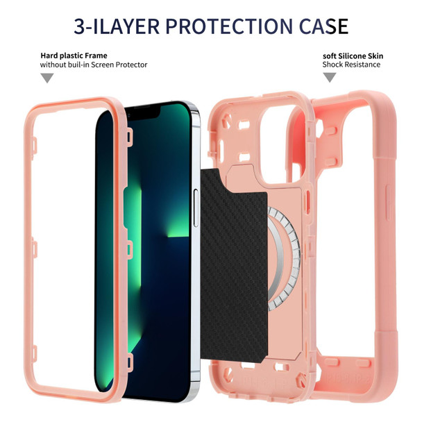 Colorful Magsafe Magnetic Phone Case - iPhone 13 Pro(Rose Gold)