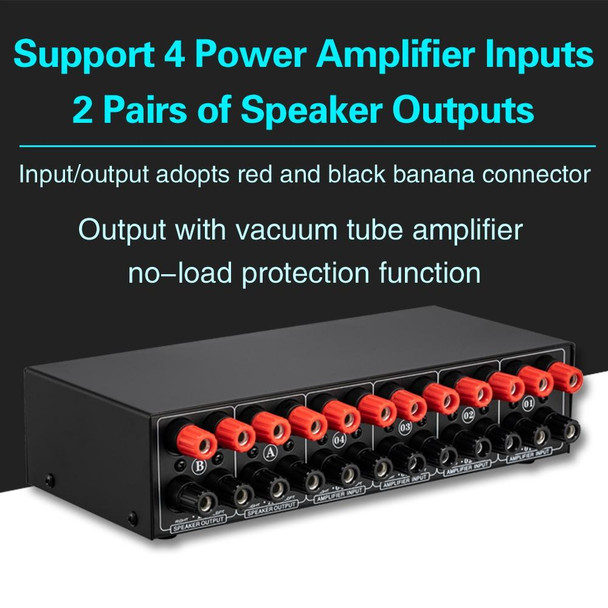 4 Input 2 Output Power Amplifier And Speaker Switcher Speaker Switch Splitter Comparator 300W Per Channel Without Loss Of Sound Quality