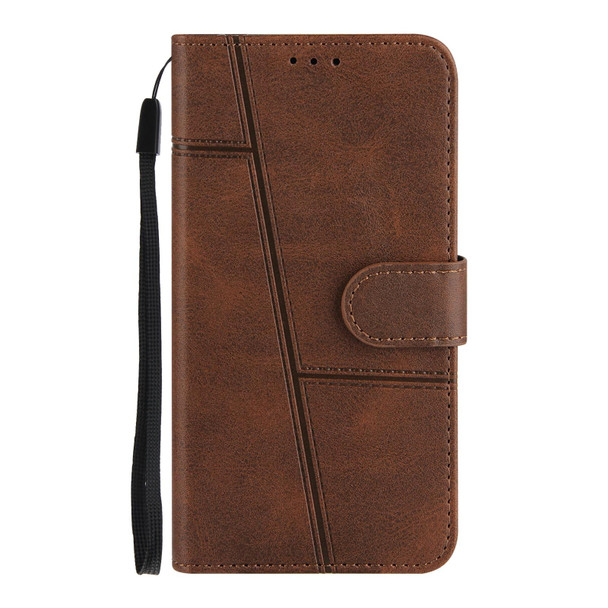 Stitching Calf Texture Buckle Horizontal Flip Leather Case with Holder & Card Slots & Wallet & Lanyard - iPhone XR(Brown)