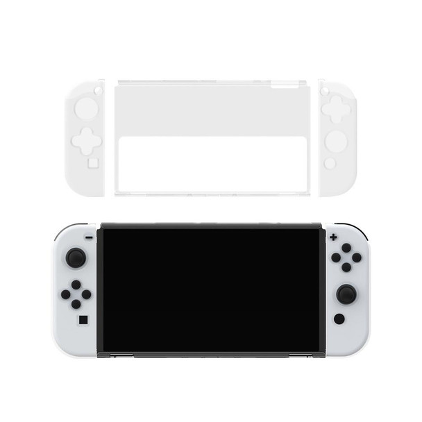 DOBE Game Handle Transparent Crystal Case TPU Protective Cover - Switch OLED Console(Transparent Color)