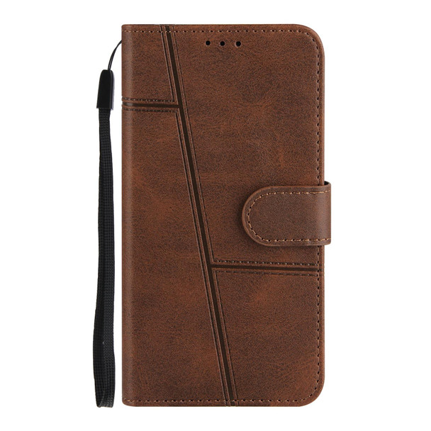 Stitching Calf Texture Buckle Horizontal Flip Leather Case with Holder & Card Slots & Wallet & Lanyard - iPhone 12 mini(Brown)