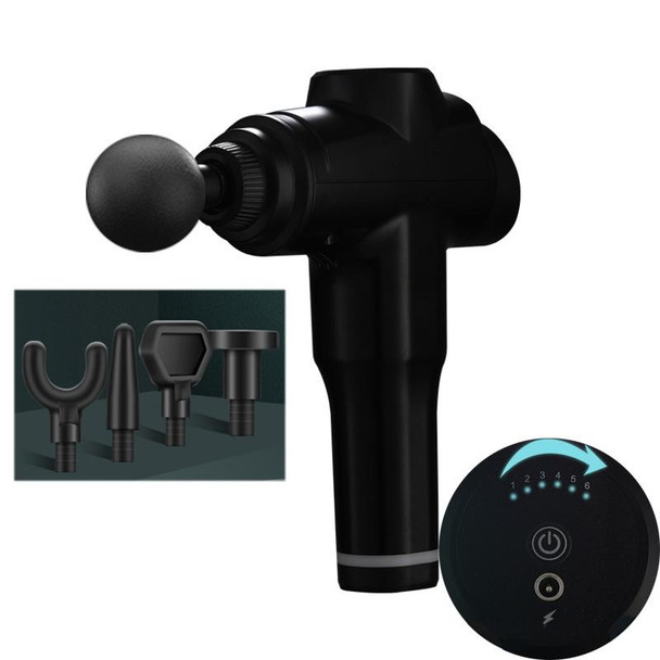 Muscles Relax Massager Portable Fitness Equipment Fascia Gun, Specification: 6206 6 Gears Black(US Plug)