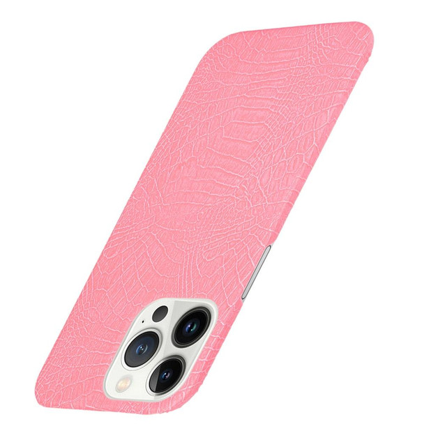 Crocodile PU + PC Phone Case - iPhone 13 Pro(Pink)