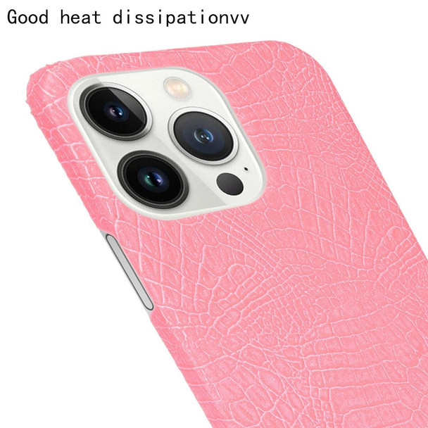 Crocodile PU + PC Phone Case - iPhone 13 Pro(Pink)