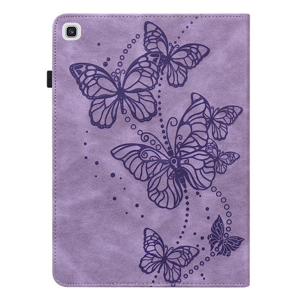 Samsung Galaxy Tab A7 10.4 (2020) T500/T505 Embossed Butterfly Pattern Horizontal Flip Leather Tablet Case(Purple)