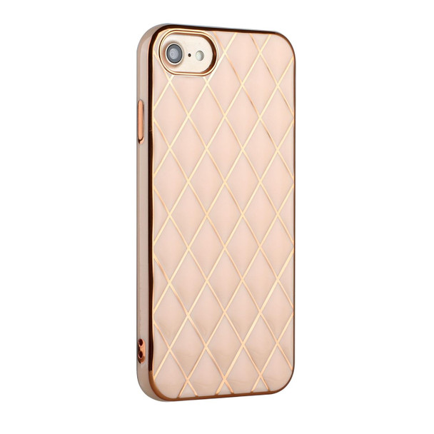 Electroplated Rhombic Pattern Sheepskin TPU Protective Case - iPhone 6(Pink)
