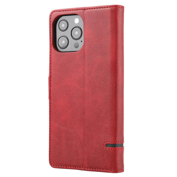 Classic Wallet Flip Leatherette Phone Case - iPhone 13 Pro Max(Red)