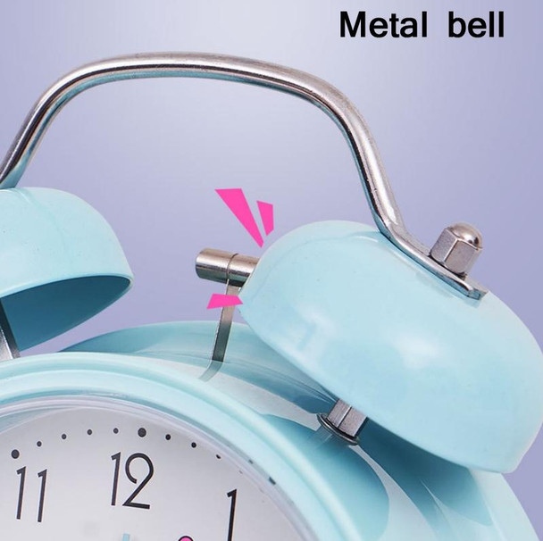Student Cute Style Bell Alarm Clock Bedside Mute Clock With Light Specification Y36 4 Inch (Green)