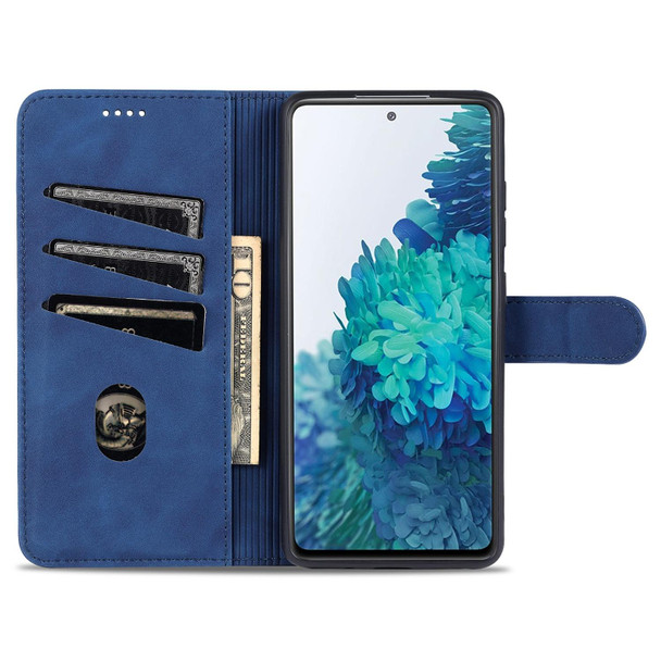 Samsung Galaxy S20 FE / S20 Lite / S20 Fan Edition / S20 FE 5G / S20 FE 2022 AZNS Skin Feel Calf Texture Horizontal Flip Leather Case with Card Slots & Holder & Wallet(Blue)