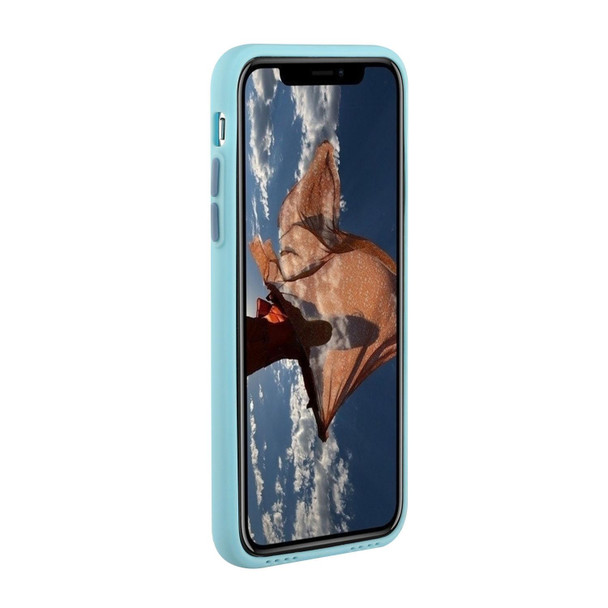 Card Slot Design Shockproof TPU Protective Case - iPhone X / XS(Sky Blue)