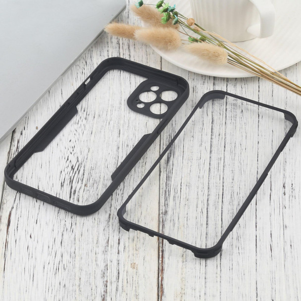 Acrylic + TPU 360 Degrees Full Coverage Shockproof Protective Case - iPhone 12 Pro Max(Black)