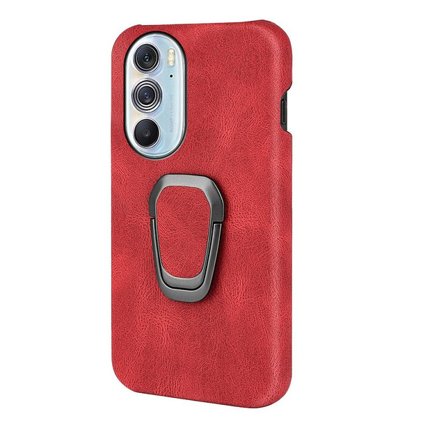 Motorola Moto Edge X30 Ring Holder PU Phone Case(Red)