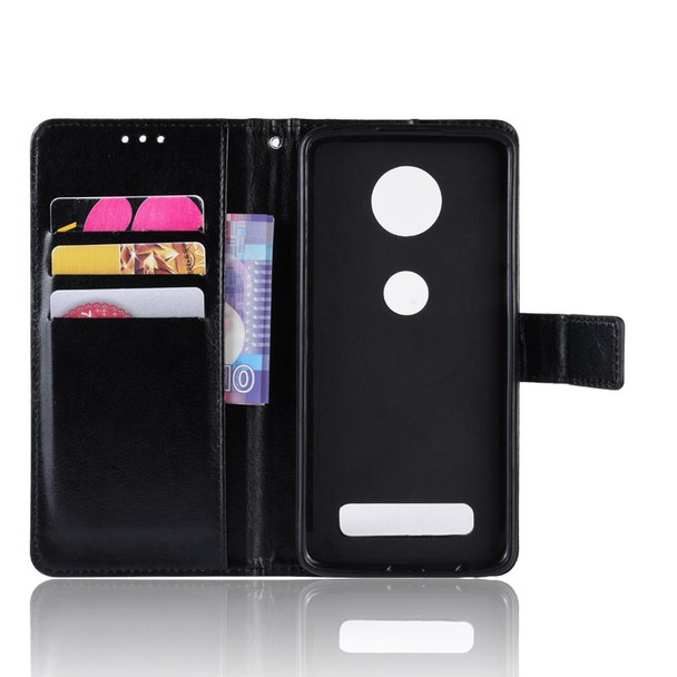 Retro Crazy Horse Texture Horizontal Flip Leather Case for Motorola Moto Z4 Play, with Holder & Card Slots & Wallet & Lanyard (Black)