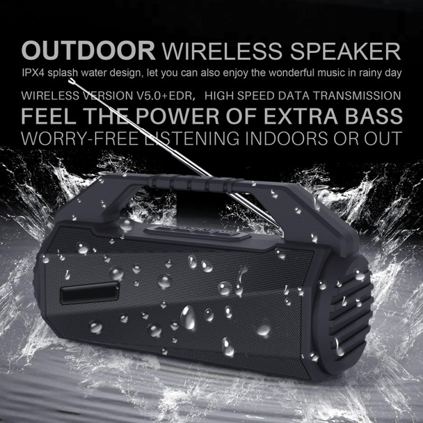 NewRixing NR-4025FM Outdoor Splash-proof Water Portable Bluetooth Speaker, Support Hands-free Call / TF Card / FM / U Disk(Blue)