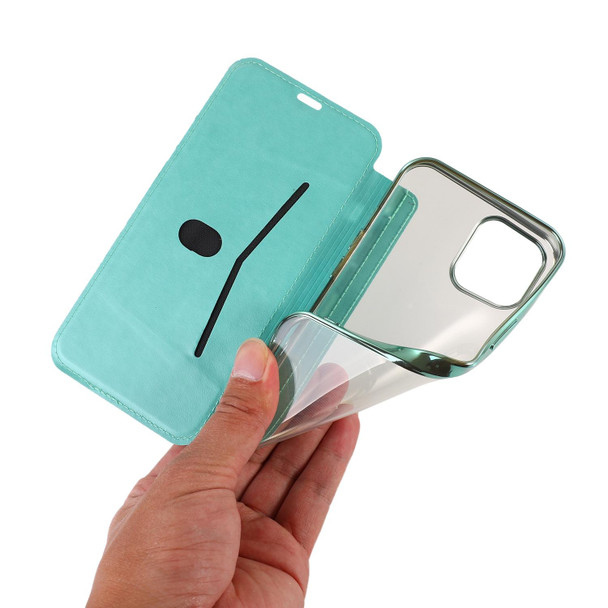 Bronzing Plating PU + TPU Horizontal Flip Leatherette Case with Holder & Card Slot - iPhone 12 Pro Max(Green)