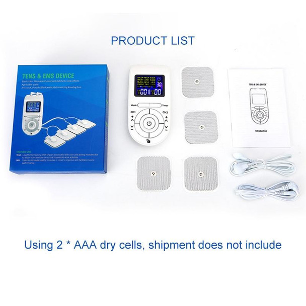 100B 12-mode Digital Meridian Physiotherapy Instrument Electronic Acupoint Pulse Acupuncture Massager, Specification: Battery Type(White)