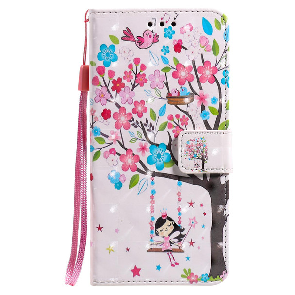 3D Painting Horizontal Flip Leatherette Case with Holder & Card Slot & Lanyard - iPhone 12 Pro Max(Girl Under The Tree)