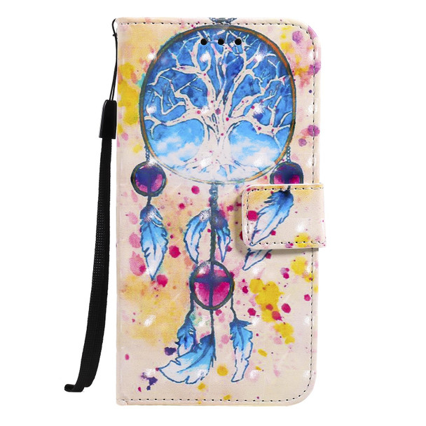 3D Painting Horizontal Flip Leatherette Case with Holder & Card Slot & Lanyard - iPhone 12 / 12 Pro(Wind Chimes)