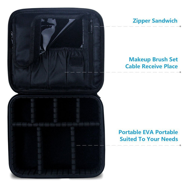 Cosmetic Storage Case With Adjustable Compartments