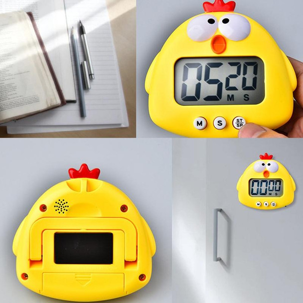 2 PCS Kitchen Baking Cartoon Animal Electronic Timer Alarm Clock Student Learning Timer(Pink Pig)