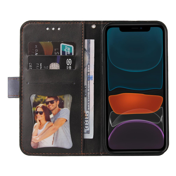 Business Stitching-Color Horizontal Flip PU Leatherette Case with Holder & Card Slots & Photo Frame - iPhone 11(Gray)