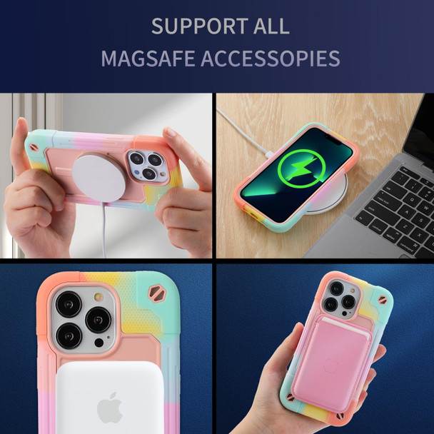 Colorful Magsafe Magnetic Phone Case - iPhone 13 Pro(Colorful Rose Gold)